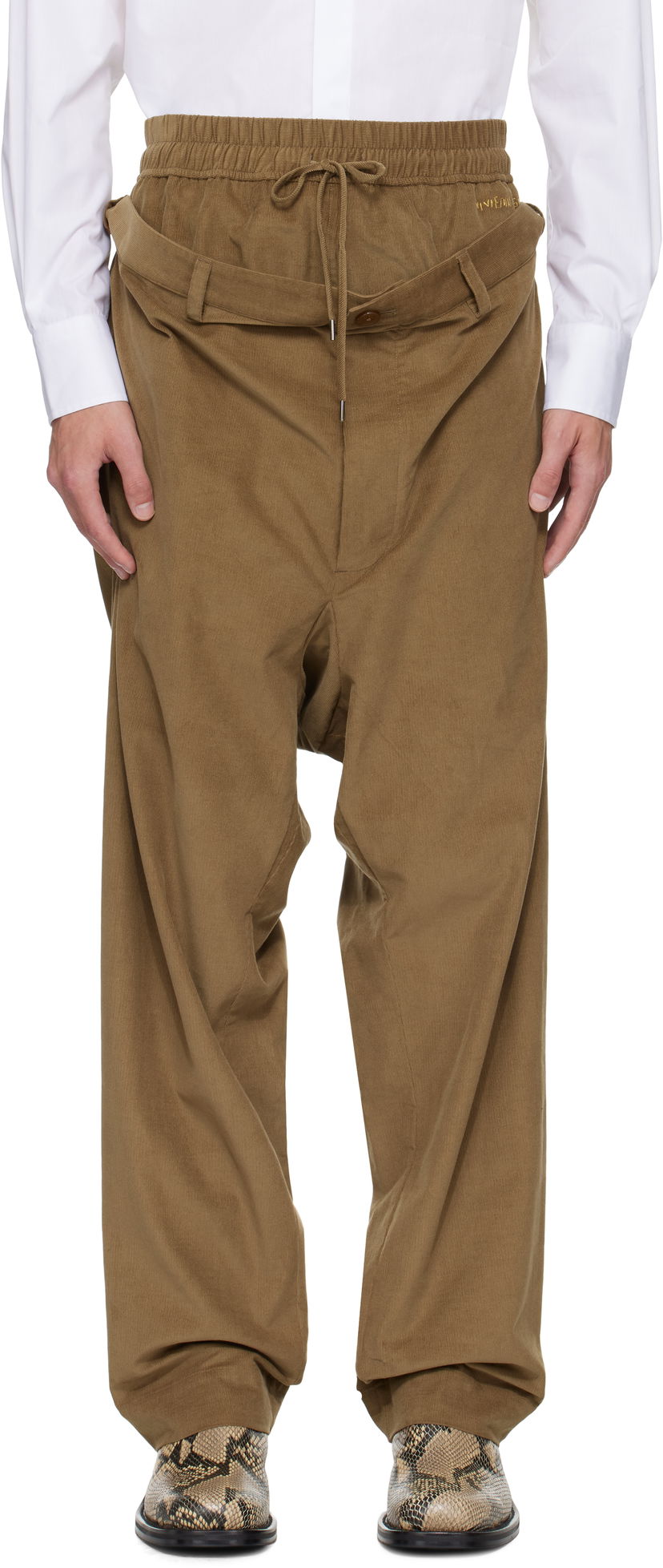 Панталони Vivienne Westwood Vivienne Westwood Builder Drop Crotch Corduroy Trousers Кафяво | 2F01001R-W0186-