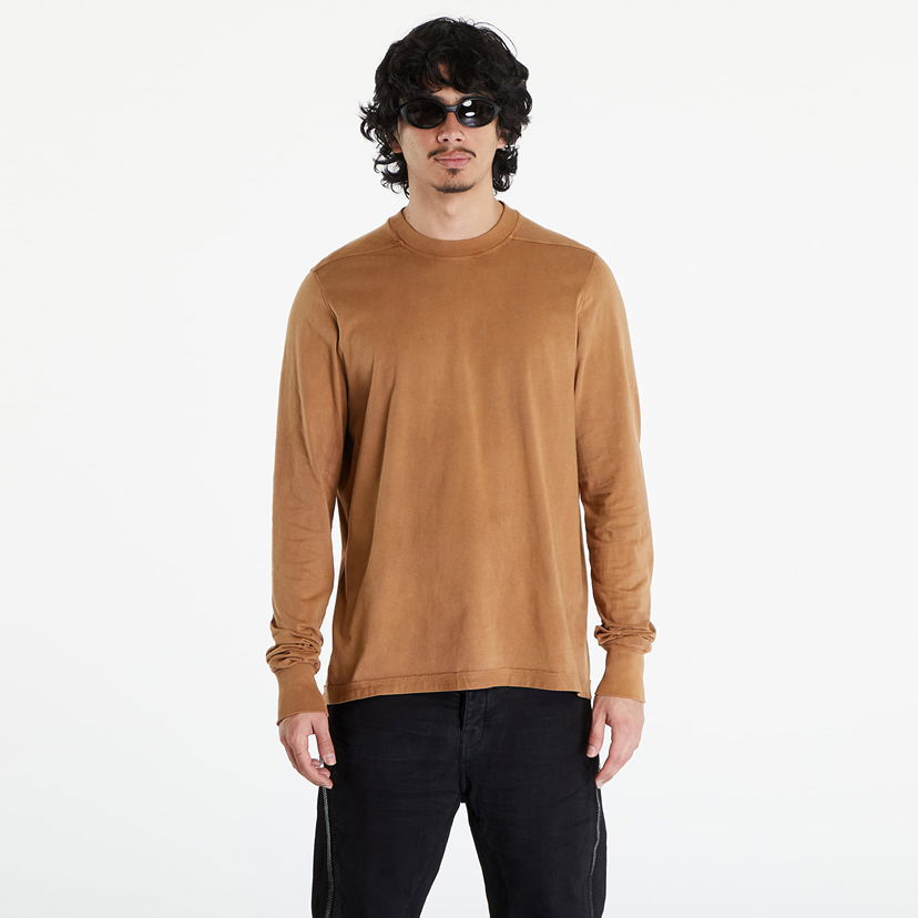 Тениска Rick Owens DRKSHDW Crewneck Long Sleeve T-Shirt Khaki Brown Кафяво | DU01D1279 JBOD 44