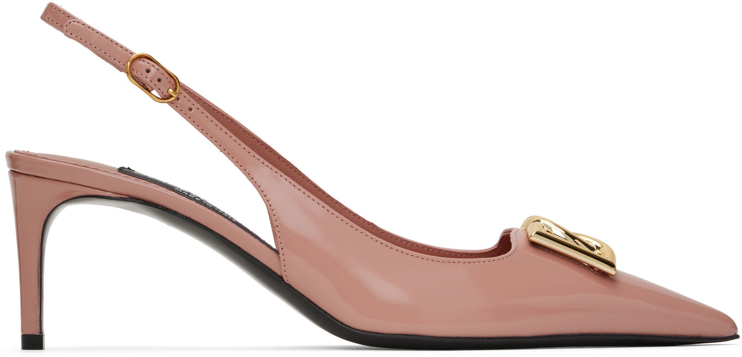 Кецове и обувки Dolce & Gabbana Dolce&Gabbana Polished Calfskin Slingback Heels Розово | CG0894 A1037, 0