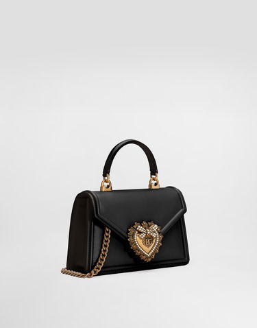 Чанта през рамо Dolce & Gabbana Small Smooth Calfskin Devotion Shoulder and Crossbody Bag Черно | BB6711AV89380999, 2