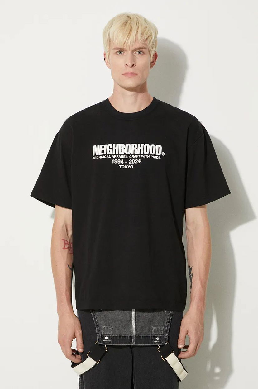 Тениска Neighborhood T-Shirt With Print Черно | 241PCNH.ST02