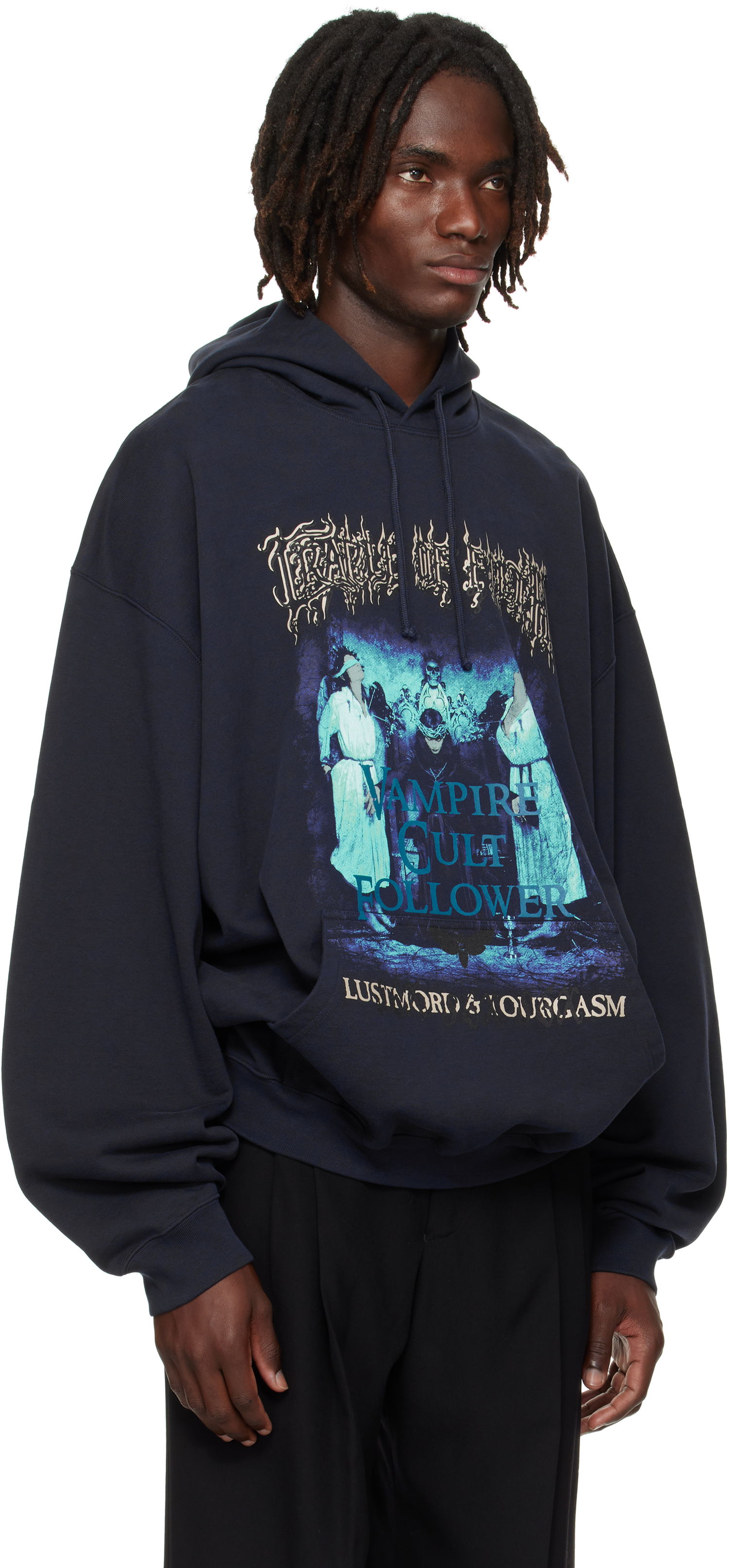 Суитчър VETEMENTS Vetements Cradle of Filth 'Vampire Cult' Oversized Hoodie Тъмно синьо | UCF76HD700N, 1