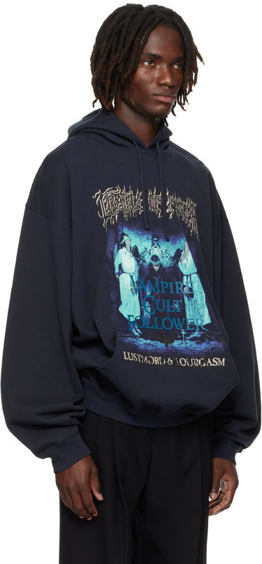 Суитчър VETEMENTS Vetements Cradle of Filth 'Vampire Cult' Oversized Hoodie Тъмно синьо | UCF76HD700N, 1