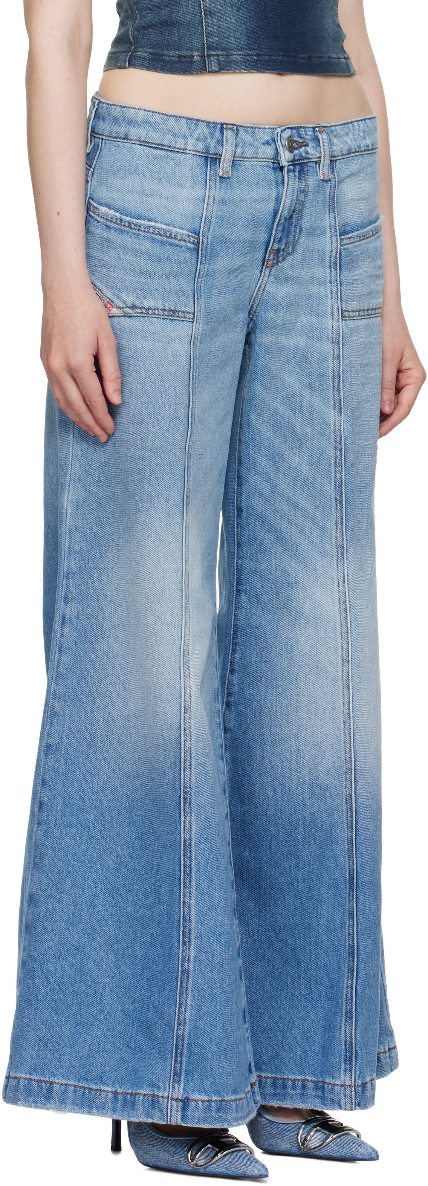Дънки Diesel D-Akii Flare Jeans Синьо | A12808 0CLBA, 1