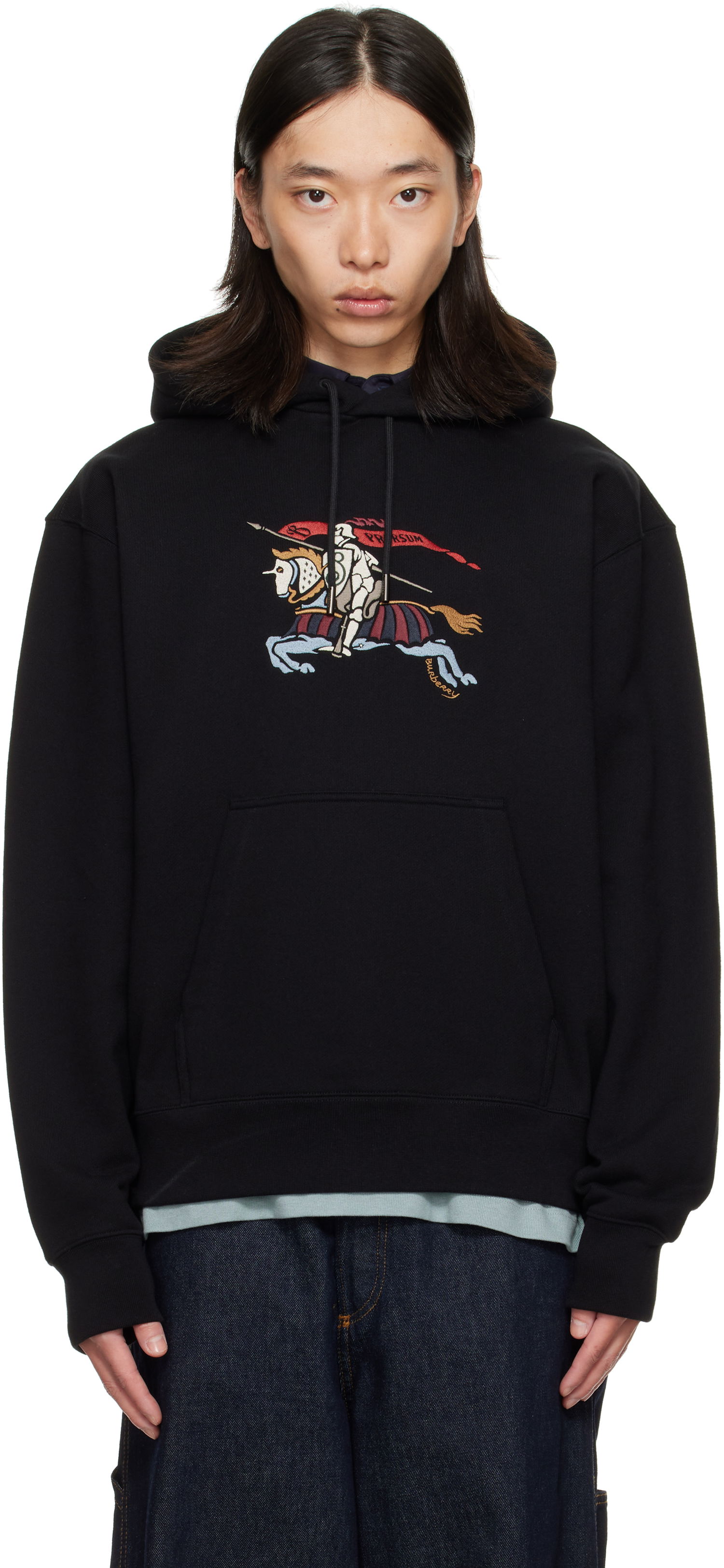 Суитчър Burberry Burberry EKD Knight Graphic Hoodie Черно | 8115126, 0