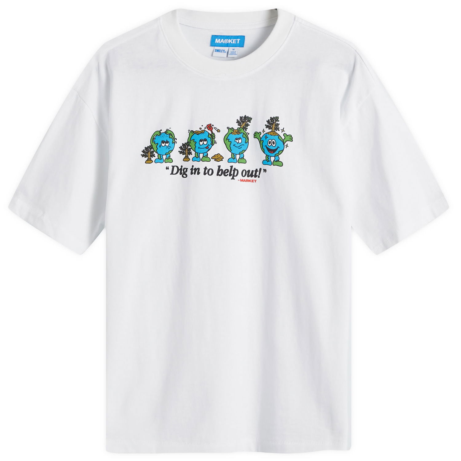 Тениска MARKET Men's Dig In T-Shirt White Бяло | 399001935-WHT, 0