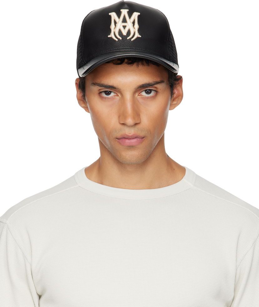 Шапка с козирка AMIRI AMIRI MA Leather Trucker Cap Черно | AMHATR1039
