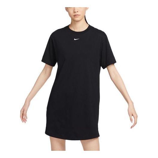 Pокля Nike Sportswear Essential Short-Sleeve T-Shirt Dress Черно | DV7883-010, 0