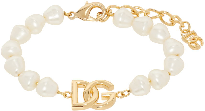 Гривна Dolce & Gabbana Link Pearls Bracelet Металик | WBQ6M1W1111, 0