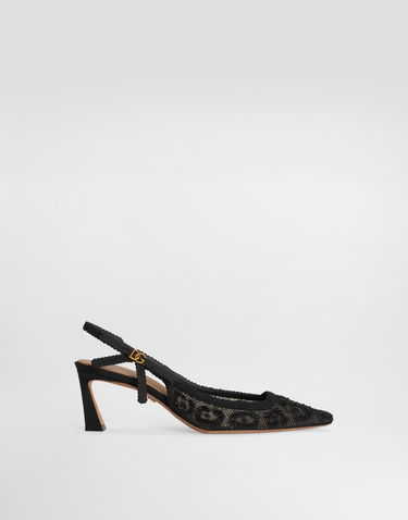 Аксесоари Dolce & Gabbana Dolce & Gabbana Leopard-Design Lace Slingbacks with Rhinestones Черно | CG0852A9S2680999, 0