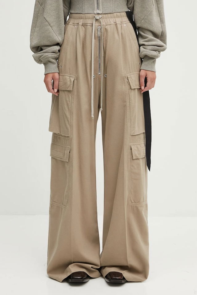 Rick Owens DRKSHDW Double Cargo Jumbo Belas High Waist Wide Leg Pants
