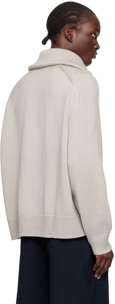 Пуловер Studio Nicholson Studio Nicholson Level Half-Zip Knit Sweater Сиво | LEVEL SNM - 1231, 2
