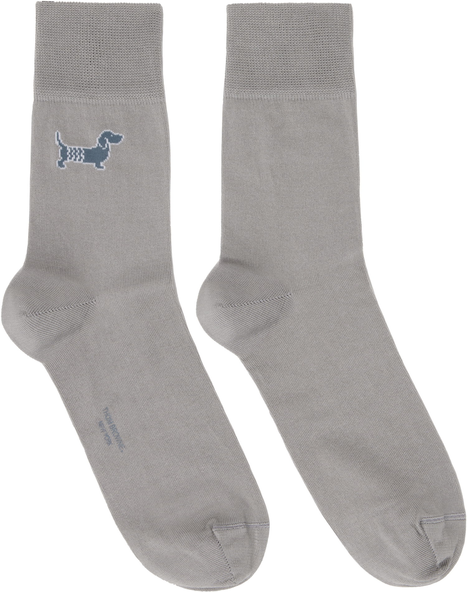 Чорапи Thom Browne Cotton Crew Socks With Dog Embroidery Сиво | FAS220A-Y3012, 0