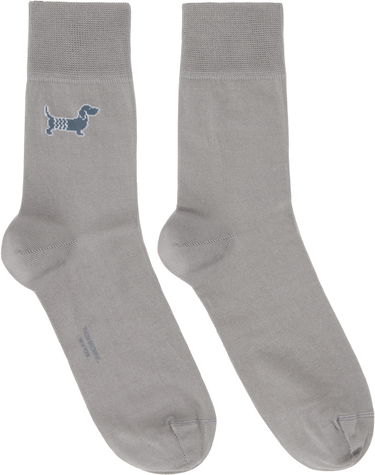 Чорапи Thom Browne Cotton Crew Socks With Dog Embroidery Сиво | FAS220A-Y3012, 0