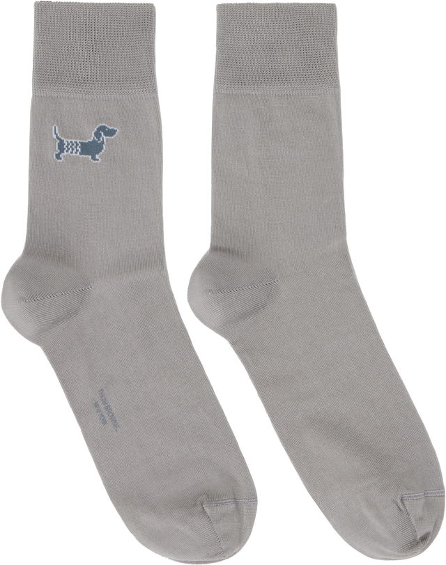 Cotton Crew Socks With Dog Embroidery