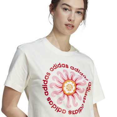 Съкратен топ adidas Performance Floral Graphic T-Shirt Бяло | IM2391, 3