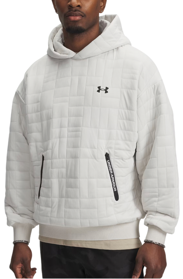 Суитчър Under Armour Unstoppable Fleece Textured Quilted Hoodie Бяло | 6003867-110, 0