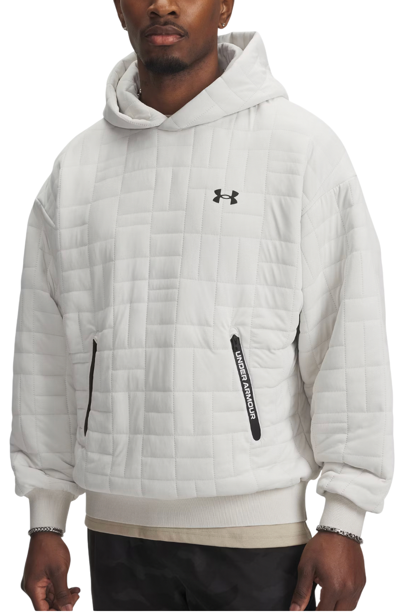 Суитчър Under Armour Unstoppable Fleece Textured Quilted Hoodie Бяло | 6003867-110