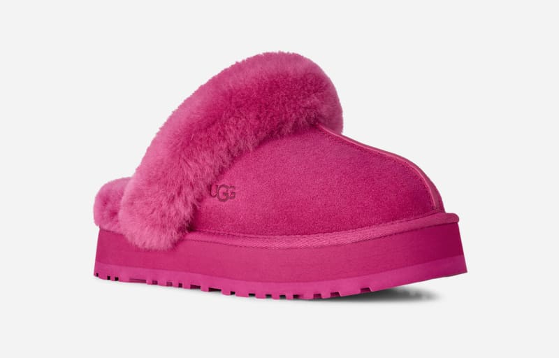 Кецове и обувки UGG Disquette Fuzzy Suede Slipper Größe 36 Розово | 1122550-DNY, 1