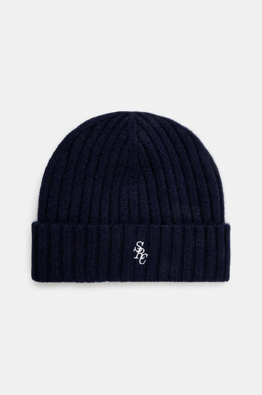 Шапка Sporty & Rich Wool Cashmere Beanie Тъмно синьо | AC066506302BL32, 0