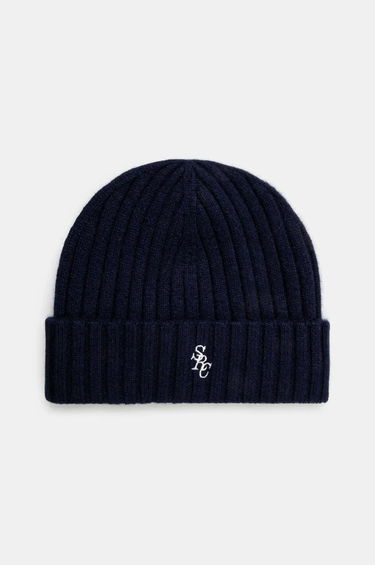 Шапка Sporty & Rich Wool Cashmere Beanie Тъмно синьо | AC066506302BL32, 0