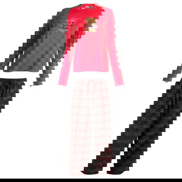 Пижама SKIMS SKIMS x CPFM Long Sleeve & Flannel Pant Sleep Set Teddy Bear Print Многоцветен | ST-SET-10060W-RBP, 0