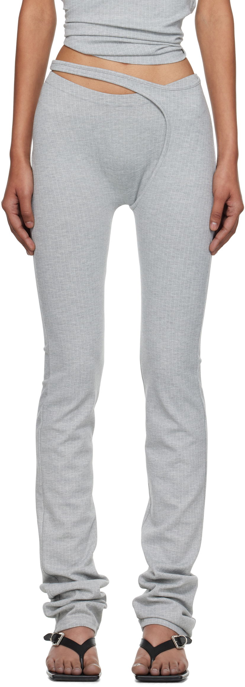 Клинове Ottolinger Ottolinger Ada Pinstriped Leggings Сиво | 102-800603-04