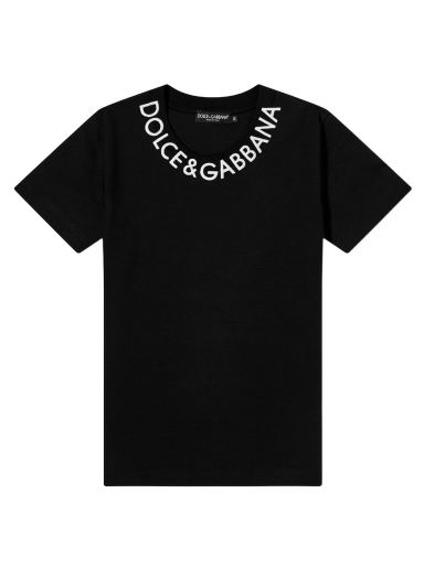 Тениска Dolce & Gabbana Neck Logo Tee Черно | F8T00ZFUGK4-N0000