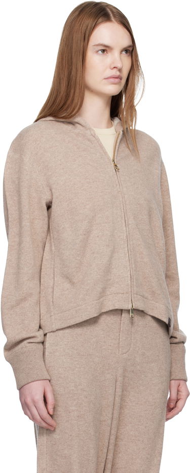 Суитчър Max Mara Full-Zip Knitted Hoodie Mxpfilm Бежово | 2611921058600, 1