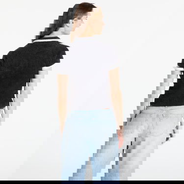 Поло тениска adidas Performance Cali Fuzzy Cropped Polo Knitted T-Shirt Черно | KD2428, 2