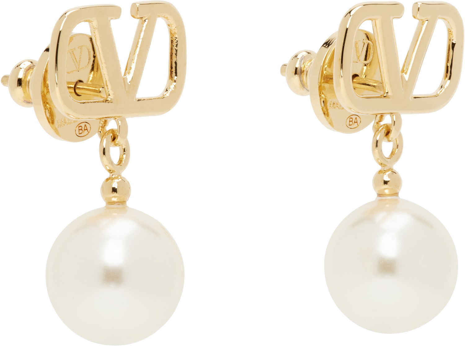Обеци Valentino Valentino Garavani VLogo Signature Pearl Drop Earrings Металик | 6W2J0E36UXM, 1