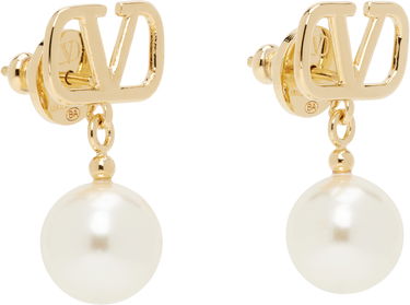 Обеци Valentino Valentino Garavani VLogo Signature Pearl Drop Earrings Металик | 6W2J0E36UXM, 1