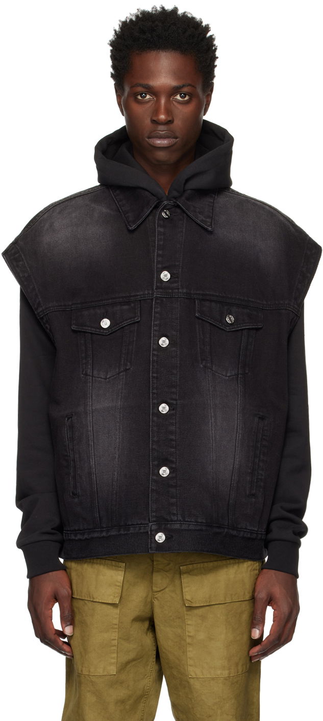 Жилетка We11done We11done Oversized Trucker Denim Vest Черно | WD-DV3-22-385-U-BK, 0