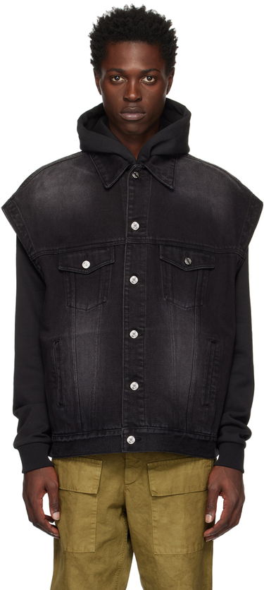 Жилетка We11done We11done Oversized Trucker Denim Vest Черно | WD-DV3-22-385-U-BK, 0
