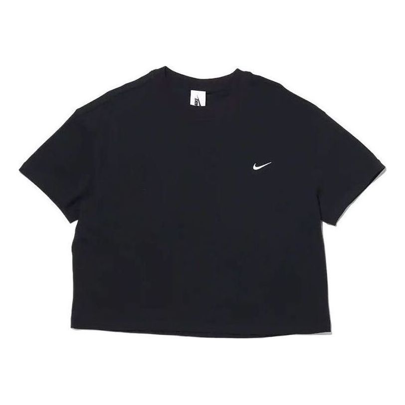 Съкратен топ Nike Solo Swoosh Black Cropped T-Shirt Черно | DA0324-010, 0