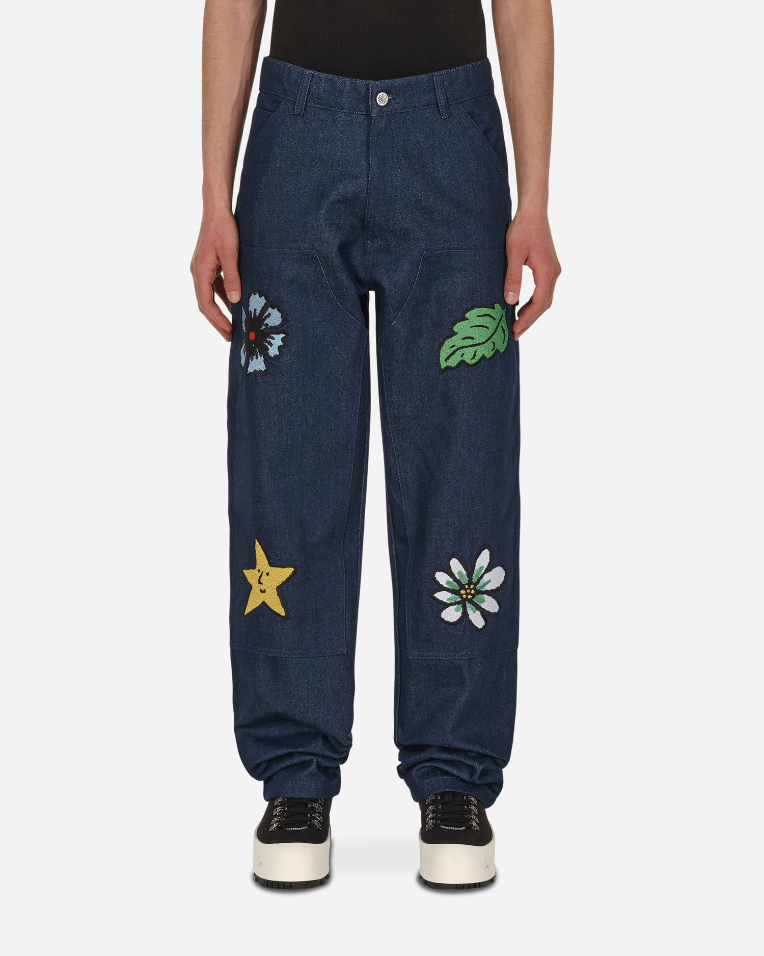 Панталони Sky High Farm Embroidered Workwear Denim Pants Тъмно синьо | SHF01P002 1, 0