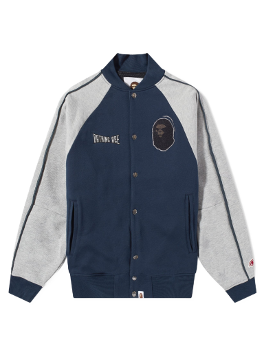 Яке BAPE Sweat Varsity Jacket Navy Тъмно синьо | 001LJJ301017M-NVY