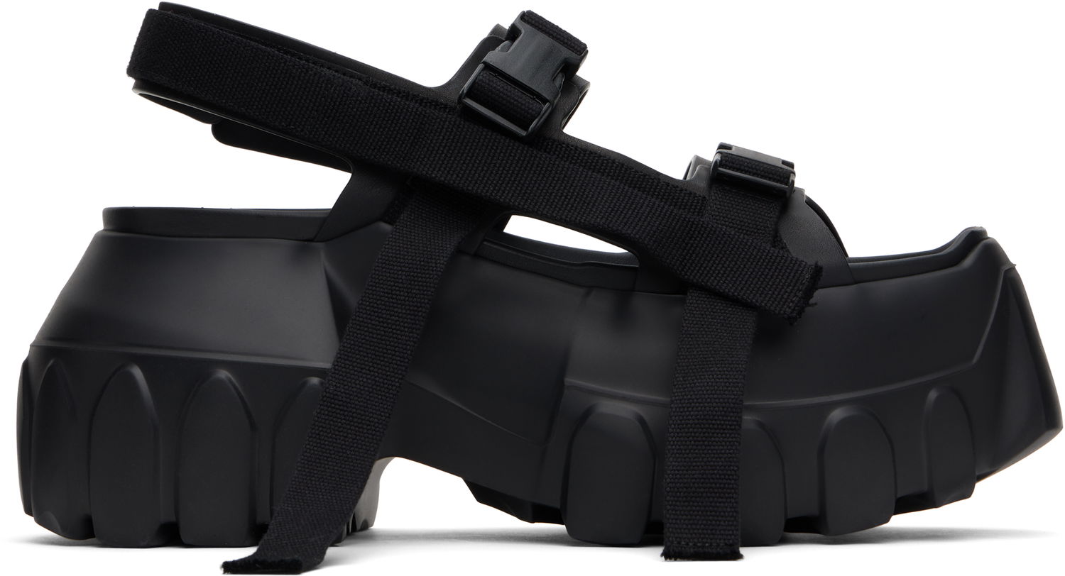 Кецове и обувки Rick Owens Rick Owens Hollywood Mega Tractor Sandals Черно | RU01E5866 LOO, 0