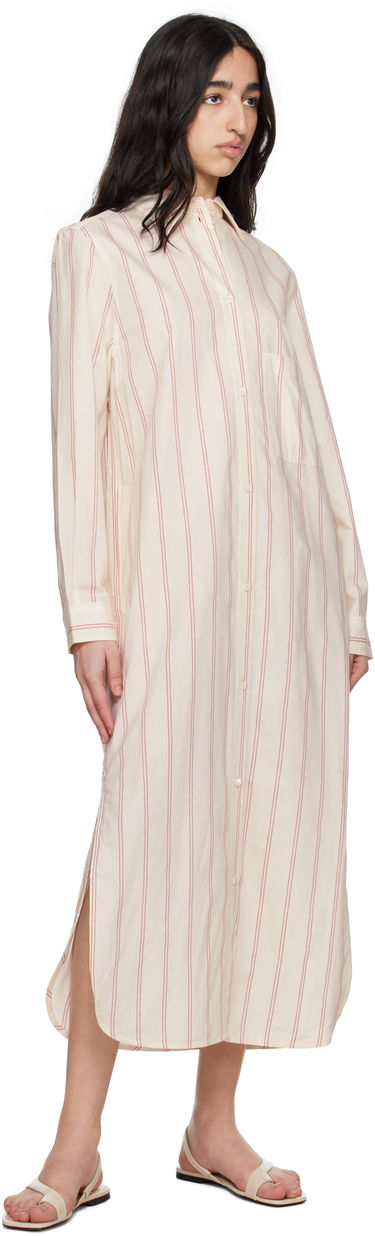 Pокля TOTEME TOTEME Striped Tunic Midi Dress Бяло | 252-WRD1752-FB0388, 3