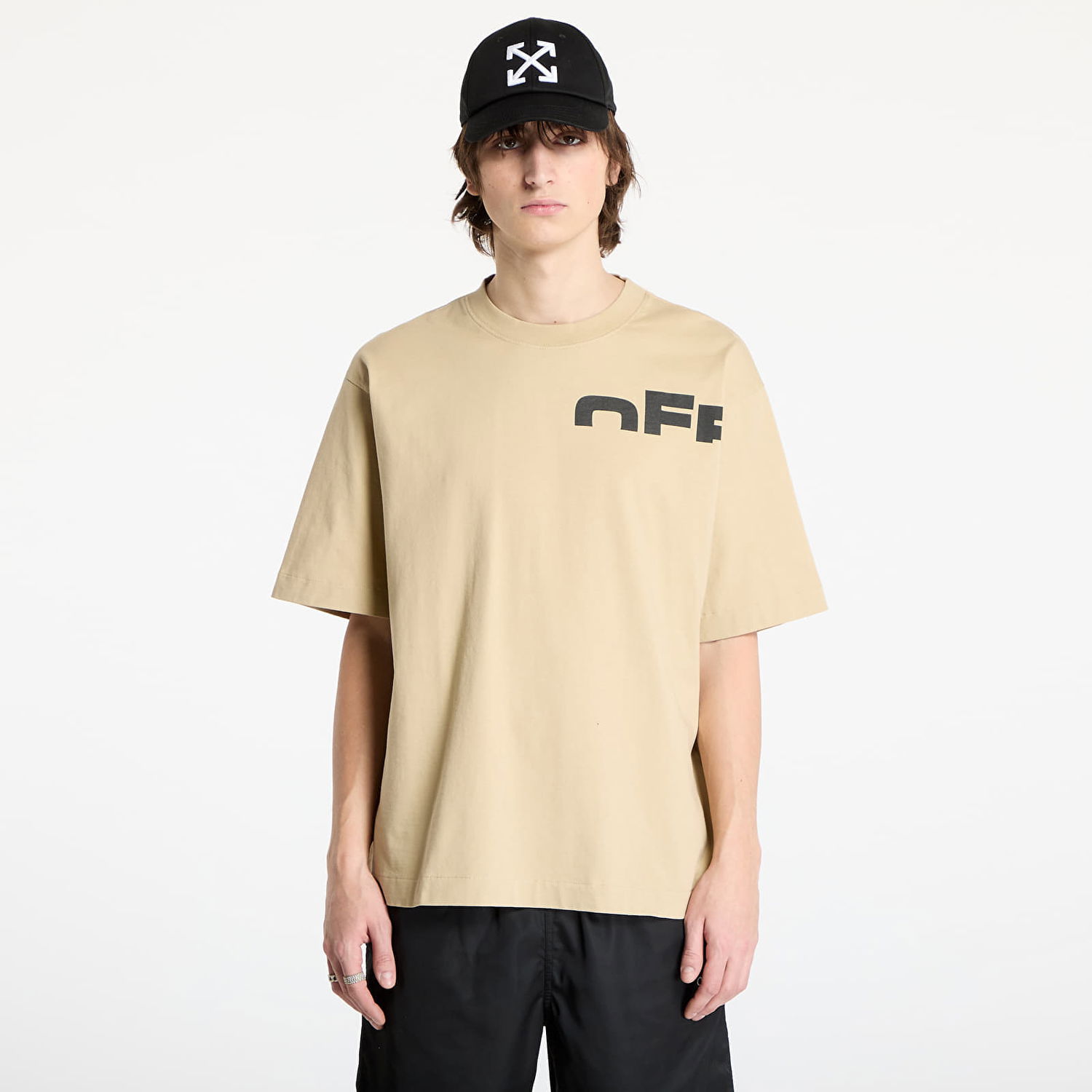 Тениска Off-White Shared Skate Short Sleeve T-Shirt Бежово | OMAA120S25JER00B6110, 0