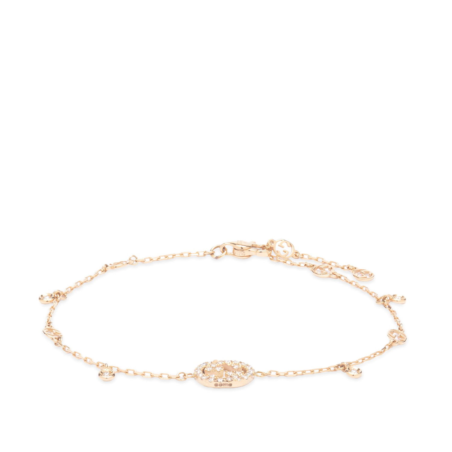 Гривна Gucci Interlocking G Diamond Bracelet Бежово | YBA729403002017, 0