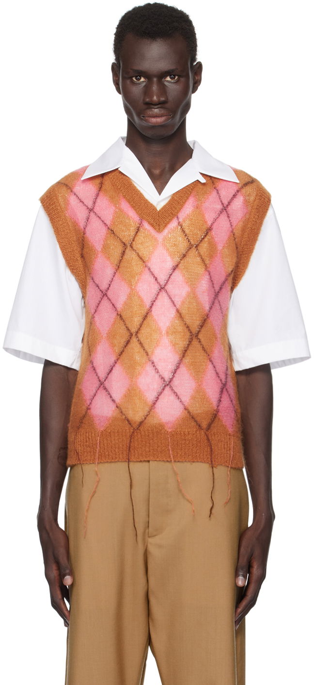 Жилетка Marni Argyle Vest Кафяво | CVMG0129Q0 UFU175