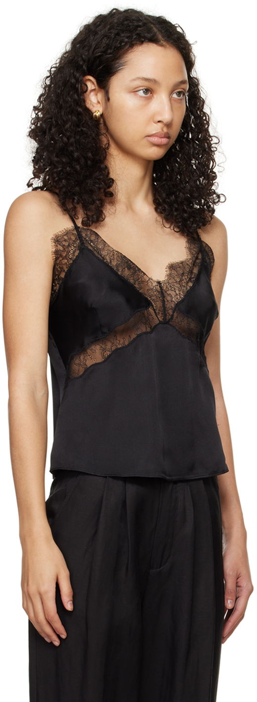 Потник Anine Bing ANINE BING Amelie Lace Tank Top Черно | A-07-1822-000, 1
