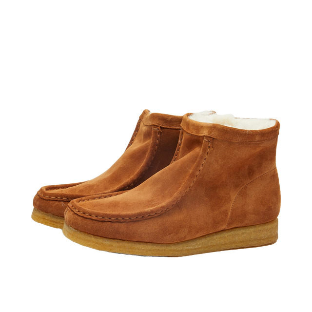 Suede Boots with Shearling Lining