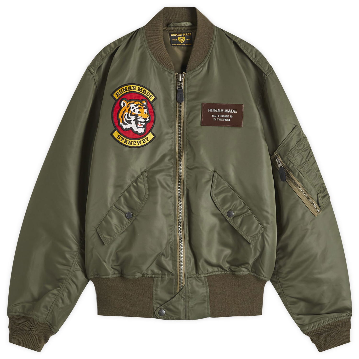 Яке бомбър Human Made Flight Jacket Зелено | HM28JK026-OL, 1