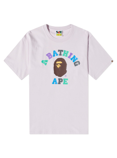 Тениска BAPE Colours College T-Shirt Purple Лилаво | 001TEJ301016M-PPL