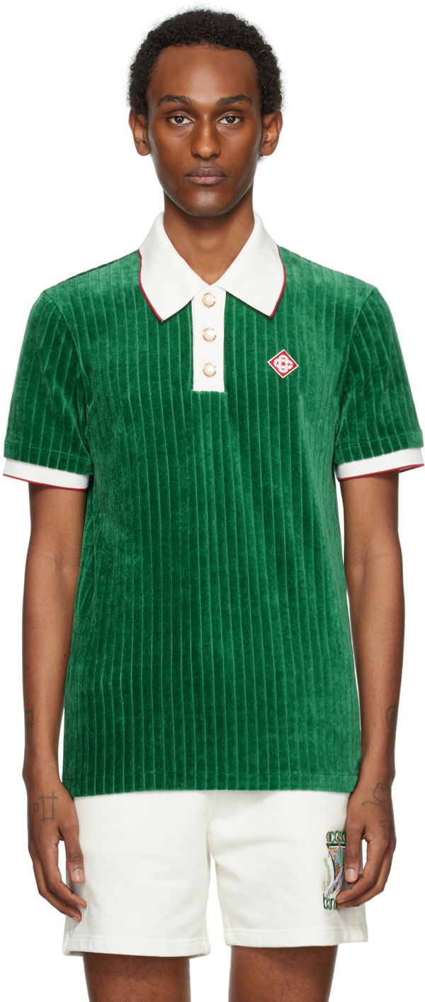 Поло тениска Casablanca Patch Polo Tee Зелено | MPS24-JTP-155-01, 0