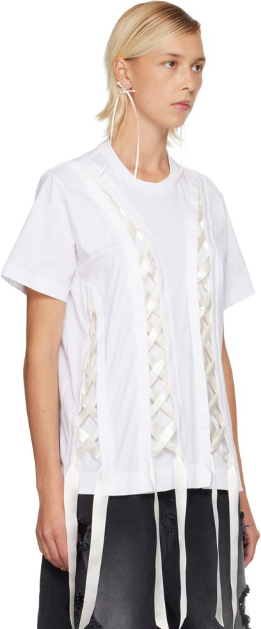 Тениска Simone Rocha Simone Rocha Unraveling Ribbon T-shirt Бяло | 5368 0553, 1