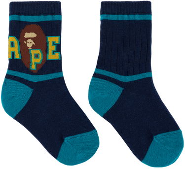 Чорапи BAPE Striped Ape Head Socks Синьо | 001SOJ303001K, 0