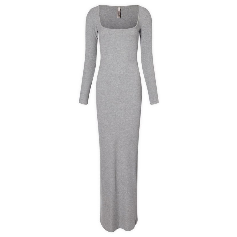 Pокля SKIMS Soft Lounge Long Sleeve Dress Сиво | AP-DRS-1701-HG